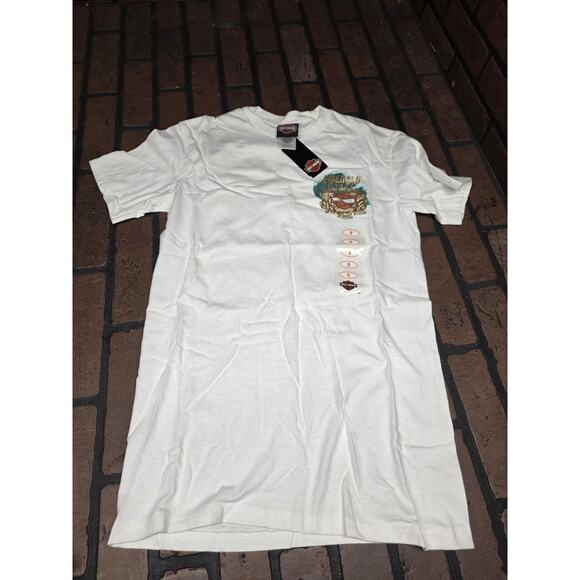 Harley Davidson Emerald Coast White T Shirt Men’s Small 2015 Earthquake Bash - Picture 1 of 4